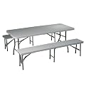 Folding Table and Bench 3-pc. Set