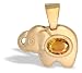 14K Yellow Gold Genuine Oval Citrine Elephant Pendant