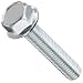 Metric Class 8.8 Yellow Zinc Plated Steel Serrated Flange Screw, Hex Drive, M6 - 1.0, 12 mm Length, Fully Threaded (Pack of 100)