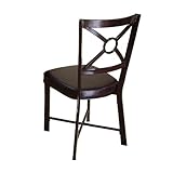 Dining Chair with Upholstered Seat in Black Finish