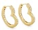 Lauren G Adams 18K Gold Plated Plated Heart Hoop Earrings with In and Out Pave Cubic Zirconia Accents