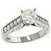Round Bead Set Diamond Engraved Engagement Ring.41cttw Round Bead Set Diamond Engraved Engagement Ring.41cttw