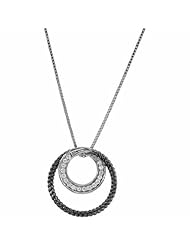 14K White Gold Black and White Diamond Necklace - 0.16 Ct. -- LIFETIME WARRANTY