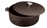 Sante 8 Quart Pot with Lid True Seasoned Interior Cast Iron Cookware For Life