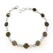 Jewellery India Handmade Sterling Silver Smoky Quartz Bracelets 7.75 inches