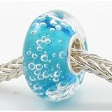 D31 European Turquoise Hawaii Ocean with Bubble Water Park Murano Glass Bead Charm Fits Pandora Biagi Chilia Trollbeads Bracelet