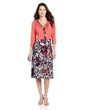Julian Taylor Womens Petite Print Dress With Solid Jacket