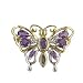 9ct Yellow Gold Diamond Amethyst Brooch