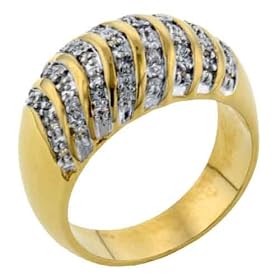 Size 7 Stripe Cz Ring Fashion Jewelry