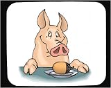 Mouse Pad with acorn, eating, happy, eat, pig, breakfast, dinner, lunch, animal, meal