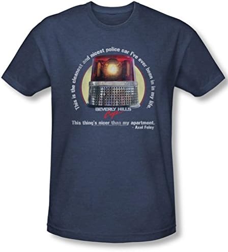 Beverly Hills Cop - Mens Nicest Police Car T-Shirt In Navy, Small, Navy