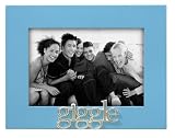 Malden Giggle Wood Picture Frame, 3-1/2-by-5-Inch, Bright Blue