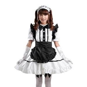 TOMSUIT Lovely Lolita Palace maid Adult Halloween Costumes, L
