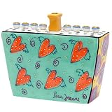 8X10 Ceramic Childrens hanukkah Menorah Block Design