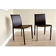 2 Dark Brown Full Leather Dining Chairs By Wholesale Interiors