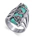 Jewelry : Sterling Silver Marcasite Band Turquoise Gemstone Ring