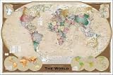 ポスター■WORLD MAP/tripel projection■お部屋、お店のデイスプレイに!模様替え,インテリア,イメージチエンジ