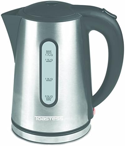 Toastess TJK743 Cordless Jug Kettle, 1.7-Quart, Stainless Steel, White/Green
