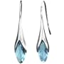 Calla Lily Aquamarine Cubic Zirconia Drop Platinum Overlay CAREFREE Sterling Silver Hook Earrings