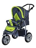 NEW MAMAKIDDIES 3 WHEELER PUSHCHAIR BUGGY STROLLER JOGGER WITH RAINCOVER AND FOOT MUFF GREEN / GREY *NEXT DAY DELIVERY*
