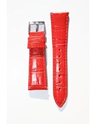 18mm Red Italian Leather Alligator Grain QR Pins for Michele Style