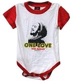 Bob Marley Bodysuit 'One Love' White/Red Ringer/Infant Onesie