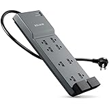 Belkin 8 Outlet Home/Office Surge Protector with 6-Foot Cord and Telephone Protection, BE108200-06