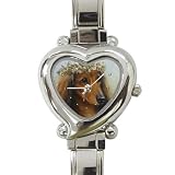 Limited Edition Violano Italian Charm Heart Watch Dachshund Victorian