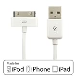 %70 Best deals for EZOPower Apple CERTIFIED 3 Feet 30-pin USB Sync & Charge Dock Connector Data Cable / White (Retail Packaging) for Apple iPad 1 2 / New iPad 3, iPhone 4 4S 4G 4GS 3G 3GS, iPod