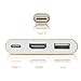 USB-C To HDMI Adapter,ProCIV Type-C 3in1 USB 3.1 USB-C to USB 3.0/4Kx2K HDMI/ Type C Female Charger Adapter for 2015 Macbook 12in,Google Chromebook Pixel and other Type C devices(Gold)