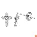 1/2 Carat Sterling Silver CZ Cross Stud Earrings