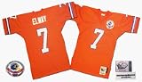 1984 Denver Broncos Orange Throwback Jersey from Mitchell and Ness, with #7 and 'Elway' On the Jerse