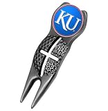 Kansas Jayhawks Black Nickel Crosshair Divot Tool