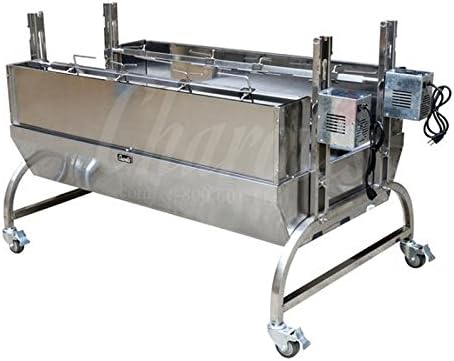Charotis SSDW1 51" Stainless Steel Double Charcoal Rotisserie w/ Shields 240lbs