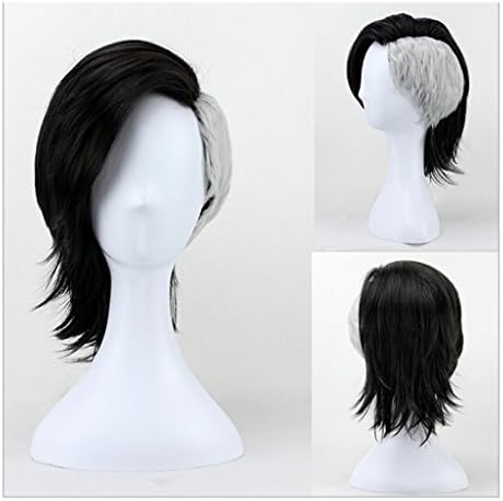 Kadiya Cosplay Wigs Japanese Anime Tokyo Ghoul Uta Black Gray + Clip on Pony