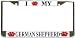 I Love My German Shepherd Paw Prints Dog Chrome Metal License Plate Frame Holder