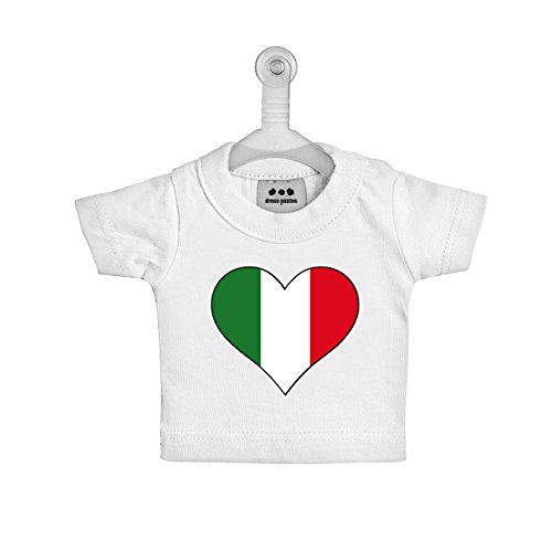 dress-puntos Mini T-Shirt Italienfahne in Herzform Grün-Weiß-Rot drpt-mt00621-1 Textil white / Motiv farbig Unisize