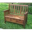 3-Drawer with Arms (Stained Acacia) (36"H x 39.5"W x 19.5"D)
