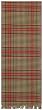 Hand Woven 100% Cotton Colorful Cream and Dark Green Plaid Table Runners 12x72 Inches Set of Two