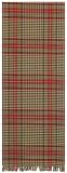 Hand Woven 100% Cotton Colorful Cream and Dark Green Plaid Table Runners 12x72 Inches Set of Two