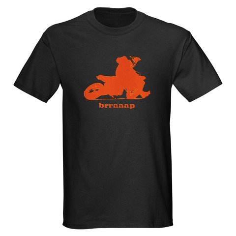 ktm orange brraaap supermoto Wheelie Dark T-Shirt by CafePress