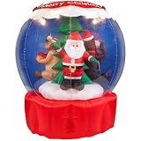 Gemmy 6' Airblown Black Bear, Santa, Moose Rotating Globe