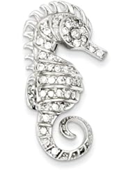 Sterling Silver CZ Seahorse Pin