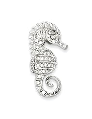 Sterling Silver CZ Seahorse Pin