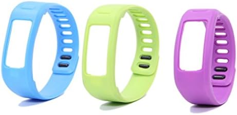 Sportsrain 3 Pieces Wrist Band Replacement for Garmin Vivofit, L Size, Green Blue Purple