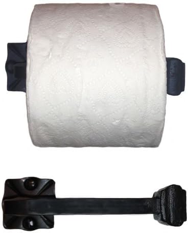Adobe Wrought Iron Toilet Paper Holder Black Iron Hand Rubbed Finish