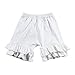 Wennikids Toddler Baby Girls Cotton Double Ruffle Shorts Pants 1-8t (L(5-6T), White)