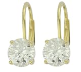 Yellow Gold Overlay Sterling Silver 6x6mm Round Cubic Zirconia Leverback Earrings 41qAifV6XYL. SL160 Yellow Gold Overlay Sterling Silver 6x6mm Round Cubic Zirconia Leverback Earrings