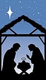 WOWindow Posters Manger Silhouette Christmas Jesus Window Decoration 34.5"x60" Backlit poster
