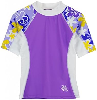 Tuga Girls Seaside S/S & 2 PC Bikini (UPF 50+), Morado, 8/10 yrs